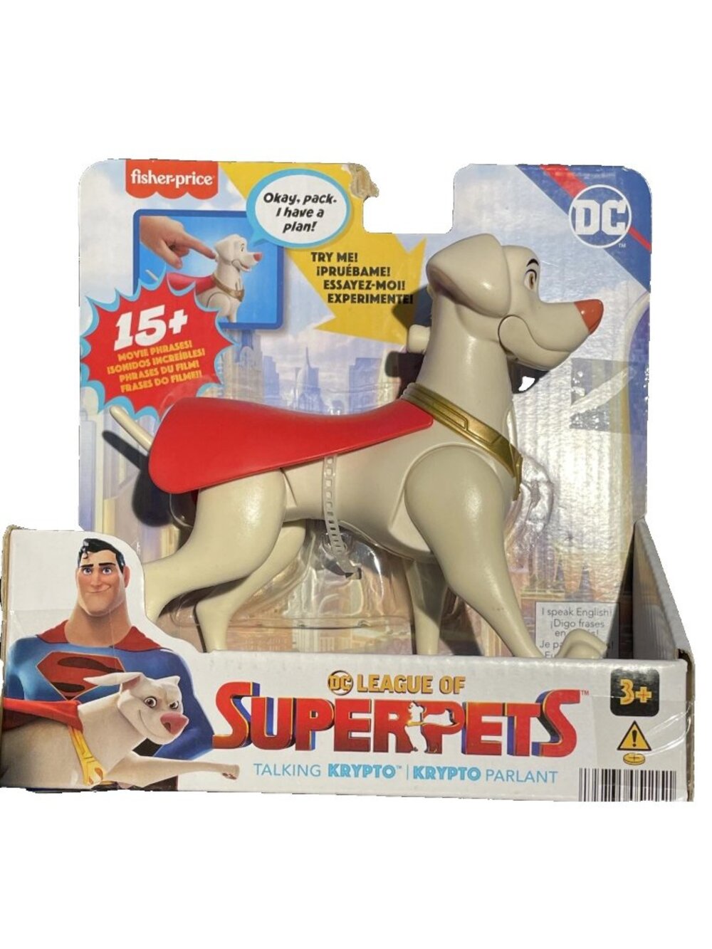 Fisher Price Talking Krypto DC League of Super-Pets Figure with Sound New TM